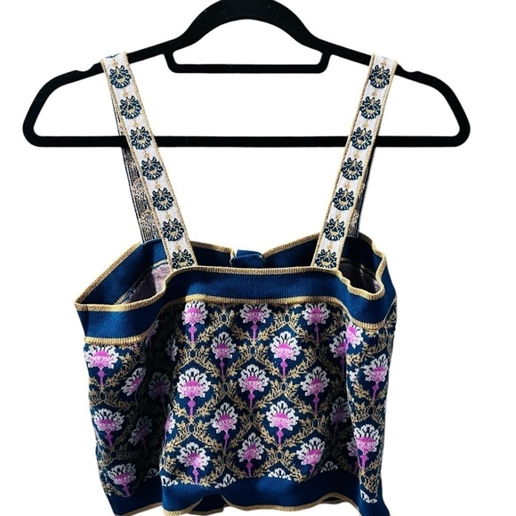 Anthropologie Maeve Square Neck Crop Sweater Tank Size Large Boho Sleeveless - Picture 6 of 6